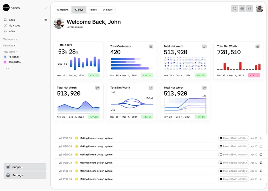 A client portal built in Modulify