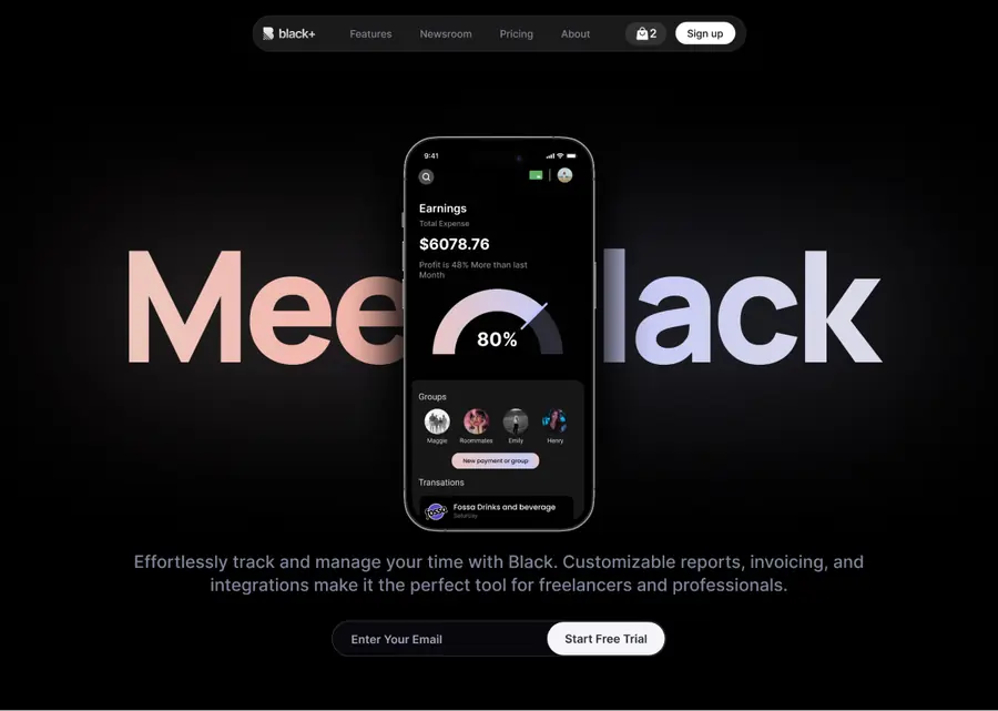 A landing page built in Modulify