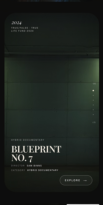 Screenshot of the Cinema Reel template homepage