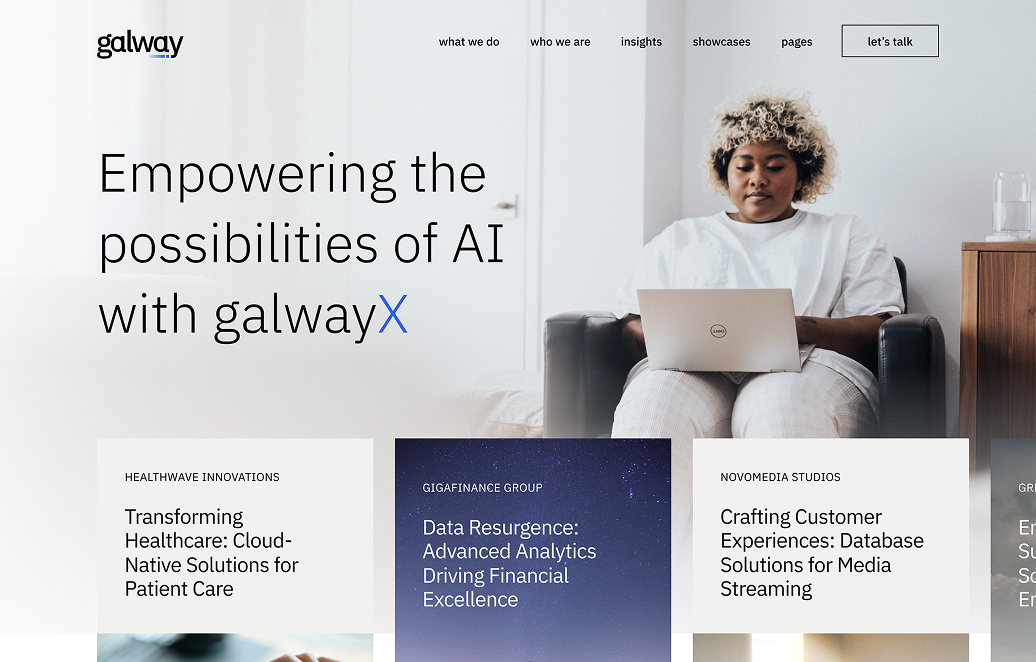 Screenshot of the Galway template homepage